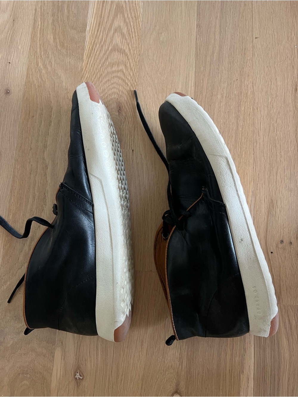 Cole Haan Black Leather Chukka Boots with Tan Interior - Picture 2 of 4